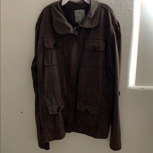 Olive green flannel like over wear